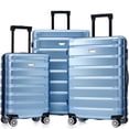 thumbnail image 2 of CAMSCH 3 Piece Luggage Sets, ABS Hardside Carry On Luggage, Spinner Wheels, TSA Lock, Airline Approved, Lightweight Durable Suitcase,(20"24"28"）, 2 of 8