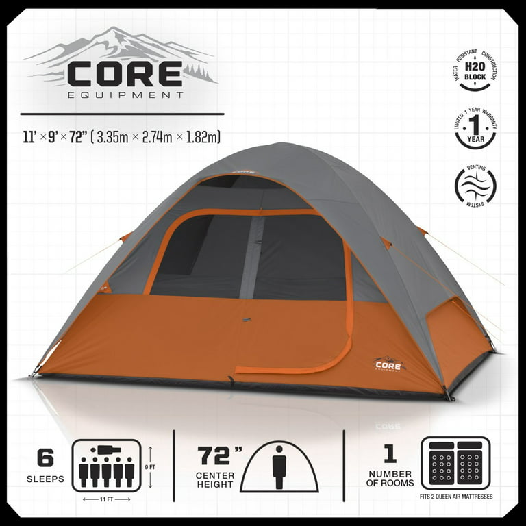 Core 6 Person Dome Tent Setup and Review 