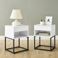 thumbnail image 6 of MUSEHOMEINC End Table with drawer and shelf, Metal Legs - White Finish, 6 of 8