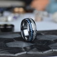 thumbnail image 4 of Meteorite And Carbon Fiber Tungsten Carbide Rings, Size 10, 4 of 5