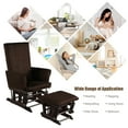 thumbnail image 6 of Costway Baby Nursery Relax Rocker Rocking Chair Glider & Ottoman Set w/Cushion Brown, 6 of 10