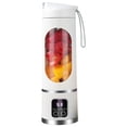 thumbnail image 4 of Portable Blender Smoothie Maker, 450ml Electric Mini Fresh Juice Maker, USB Rechargeable Mini Blender, Low Noise Personal Juicer Bottle for Smoothies, Shakes & Juices, for Home, Office, School, O, 4 of 8