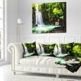 thumbnail image 3 of Designart Erawan Waterfall - Landscape Photo Throw Pillow - 18x18, 3 of 5