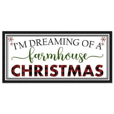 I'm Dreaming of a Farmhouse Christmas 10.5" x 21.5" Framed Christmas Wall Decor  Sign Poster in a