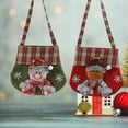 thumbnail image 3 of Oiur Non-woven Cartoon Santa Claus Snowman Elk Christmas Candy Bag Plaid Pattern Eve Handheld Gift Bag Christmas Tote Candy Bag, 3 of 8