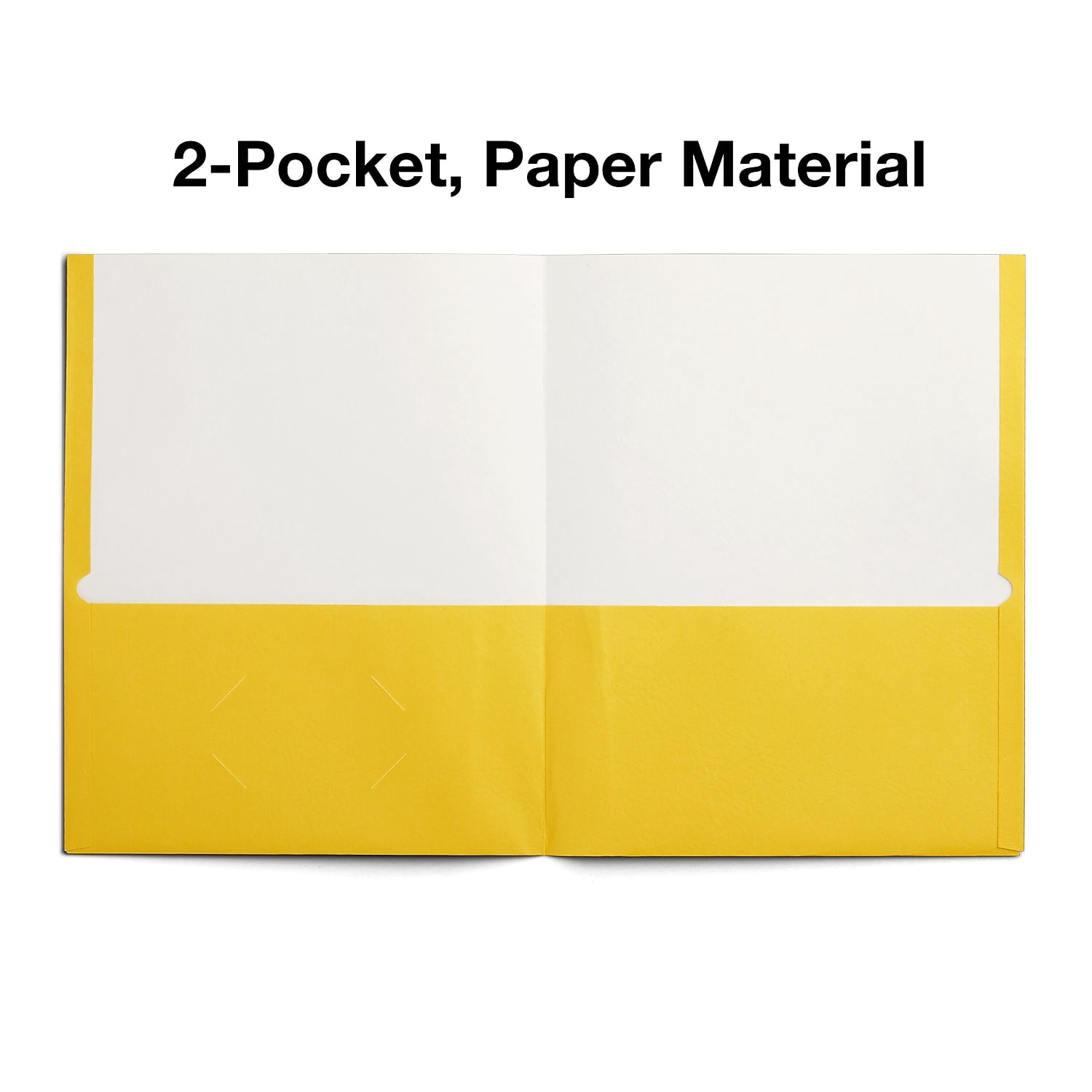 Staples School Grade 2 Pocket Folder Yellow 25/Box (50761/27538-CC)