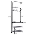 thumbnail image 2 of Costway Metal Entryway Coat Hat Shoes Rack 3 Tier Storage Shelf 16 Hooks Storage Rack, 2 of 10