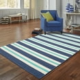 thumbnail image 3 of Oriental Weavers Meridian Area Rug 5701B Blue Lines Stripes 7' 10" x 7' 10" Round, 3 of 9
