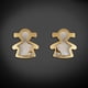 thumbnail image 2 of GIALLO | Aretes de oro 14K broquel Niña oro amarillo, madre perla y circonia GIALLO Para bebés, niñas y mujeres, 2 of 4