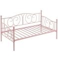 thumbnail image 7 of VECELO Twin Size Metal Daybed with Headboard, Metal Slats Support/Easy Assembly, No Box Spring Needed, Pink, 7 of 7