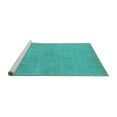 thumbnail image 2 of Ahgly Company Machine Washable Indoor Square Oriental Turquoise Blue Industrial Area Rugs, 8' Square, 2 of 4