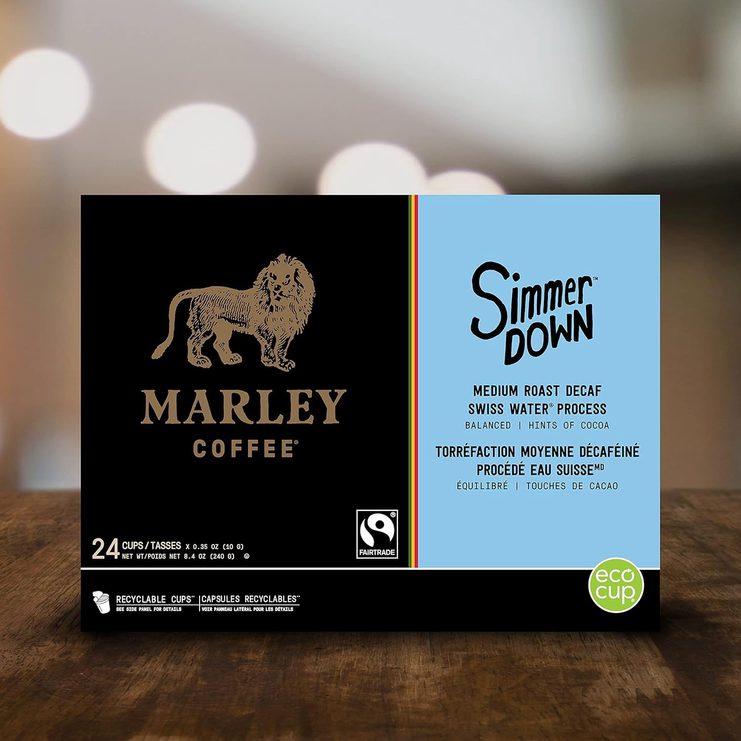 Marley Coffee Simmer Down Decaf Medium Roast, 96 Count ( Pack of 4 )
