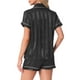 thumbnail image 3 of Conjuntos de pijama de satén para mujer INSPIRE CHIC, ropa de noche, camisetas con pantalones cortos, conjuntos de lounge XL negro, 3 of 6