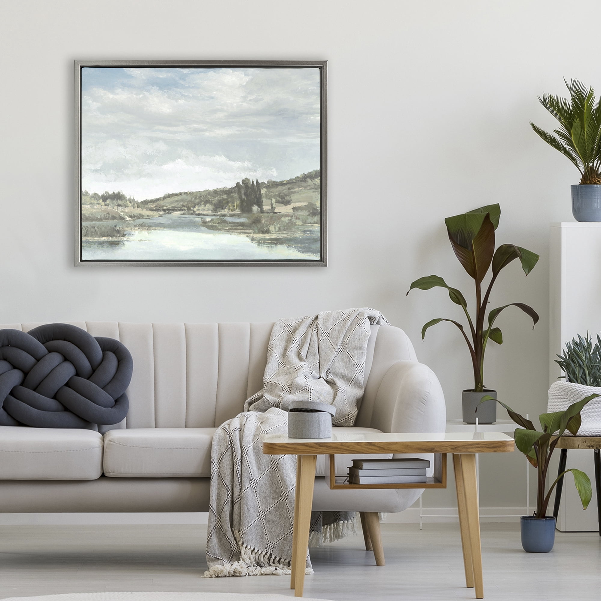 Stupell Industries On The Water Landscape Gray Framed Floater Canvas Wall Art, design by Christy McKee