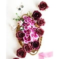thumbnail image 4 of 10pcs Fake Black Roses Artificial Silk Flowers Faux Rose Flower Long Stems Bouquet for Arrangement Wedding Centerpiece Party Home Kitchen Decor (Black), 4 of 5