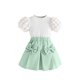thumbnail image 1 of Odeerbi 18M-8Y Niñas Trajes de Verano Tops de Manga Corta de Algodón Con Falda Plisada Conjunto de Dos Piezas Falda Con Lazo Conjunto de Dos Piezas Falda Con Lazo, 1 of 5