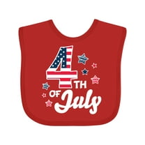 Inktastic 4th of July with Striped Stars Boys or Girls Baby Bib