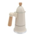 thumbnail image 1 of Aluminum Alloy Beech Wood Stovetop Coffee Maker Safety Valve, Richer Crema, Octagonal Shape, Handcrafted Details for Home Travel, 1 of 7