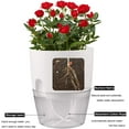 thumbnail image 3 of AURORA TRADE 4.45" x 3.23" Round Gray Plastic Flower Pot with Self-Watering Features, 3 of 8