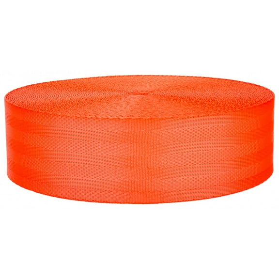 MTP 2" x 2 Yards Seat-Belt Orange Polyester Webbing Strap Repair 5 Panel 2500 lbs Heavy Duty Backpack