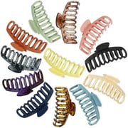 Jumbo Hair Claw Clips,Cehomi Large Matte Strong Hold Non-slip Jaw Hair Clips,Hair Barrettes for Styling,Trend Accessories (12 Piece)