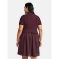 thumbnail image 3 of Terra & Sky Women's Plus Short Sleeve Mini Mixed Media Dress, Sizes 0X-5X, 3 of 5
