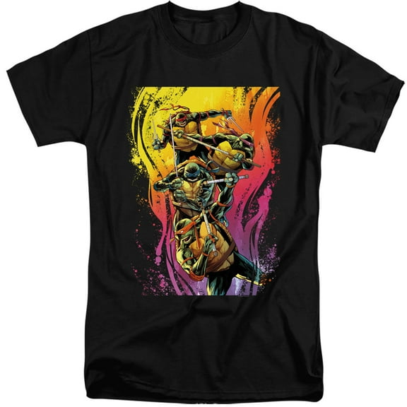 TMNT Teenage Mutant Ninja Turtles Hot Rainbow Warriors Unisex Adult Tall T Shirt