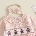 thumbnail image 6 of Cjfdfy Newborn Baby Girl Christmas Fall Outfit Reindeer Gingerbread Man Embroidery Puff Long Sleeve Bubble Romper And Headband Infant My First Christmas Fall Winter Clothes 0-18 Months, 6 of 9