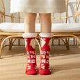 thumbnail image 2 of Aunavey Women's Christmas Socks in Coral Fleece with Snowman, Bell, Elk, and Santa, 2 of 8