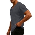 thumbnail image 3 of Lzobxe Mens T-Shirts Henley Short Sleeve V Neck Casual,Size S-5XL, 3 of 7