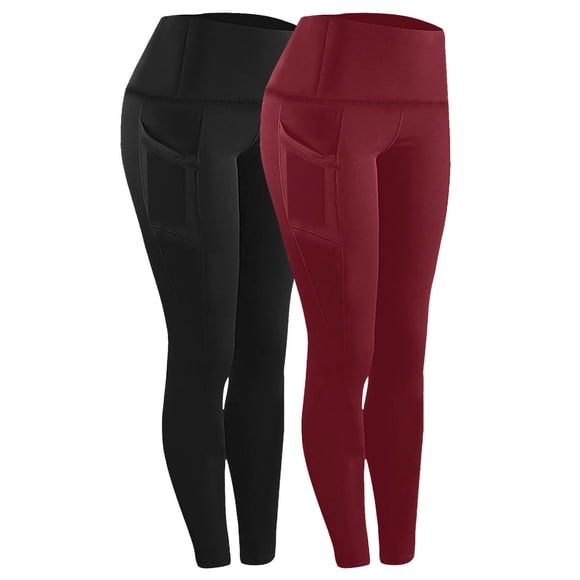 cfhntfmh Legging de Yoga 2 Pcs pour Femmes Pantalon Athlétique pour la Course Entraînement Sans Coutures Taille Haute Rehausse-Fesses