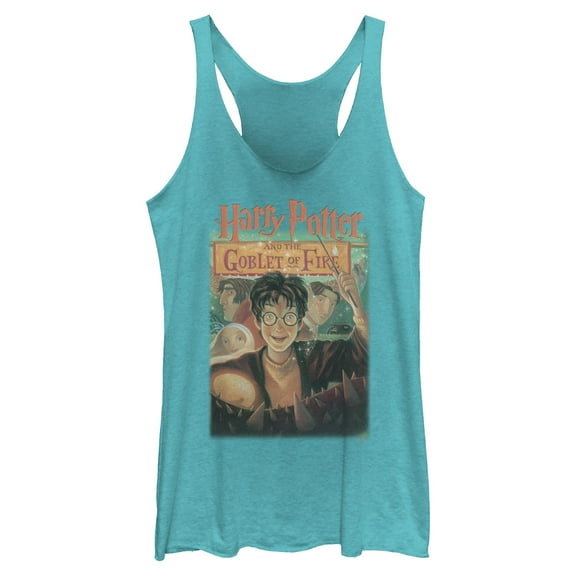 Womens Harry Potter and the Philosopher's Stone Goblet Of Fire Cover Racerback Tank