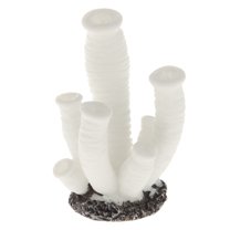 Unique Bargains 1 Pcs Colorful Coral Reef Decor Mini Faux Coral Decor for Aquarium Decorations White 3.3x4.5cm