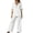 White, variant on Summer 2 Piece Sets,Casual 2 Piece Outfit for Women Summer Half Sleeve Shirt and Wide Leg Pants Set