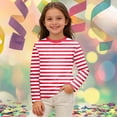 thumbnail image 2 of BOOMNY Mardi Gras Unisex Boys Girls Tshirts Long Sleeve T Shirts For Kids Carnival Striped Breathable Loose Fit Cozy Childrens Athletic Tees, 2 of 4
