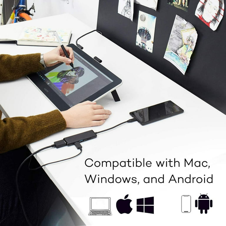 Wacom One Drawing Tablet with Screen, 13.3-inch Pen Display for