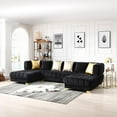 thumbnail image 3 of Better Home Products Marigold U-Shaped Velvet Sectional Sofa in Black, 3 of 7