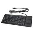 thumbnail image 1 of Computer Keyboard, Plug And Play Ultra Thin Compact Sturdy Wired Touchpad Keyboard USB Connection ABS With HUB Function For Marine For Food Service, 1 of 8