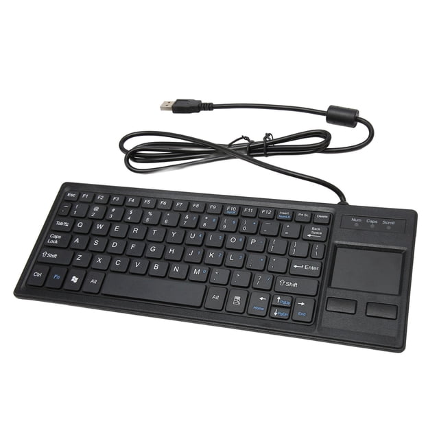 Computer Keyboard, Plug And Play Ultra Thin Compact Sturdy Wired Touchpad Keyboard USB Connection ABS With HUB Function For Marine For Food Service