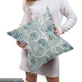 thumbnail image 5 of Ambesonne Floral Fabric by the Yard Upholstery, Swirls Daisy Bouquet, 1 Yard, Sky Blue Grey Apricot, 5 of 5