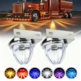 thumbnail image 4 of 2-Pack LED Side Marker Lights for Trucks, LED Mini Watermelon Light for Semi Truck, Amber Clear Lens Mini Lights with Stainless Steel Bracket, 4 of 8