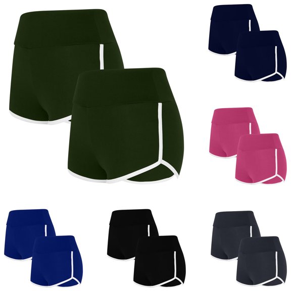 YOIAVAIOY Womens Color Blcok Shorts Breathable Lounge Dolphin Shorts Elastic Waist Athletic Sports Casual Shorts Yoga Dance Short Pants Dark Gray M