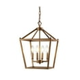 thumbnail image 2 of JONATHAN Y Pagoda 12" 4-Light Classic Traditional Metal Cage Lantern LED Pendant, Antique Gold, 2 of 8