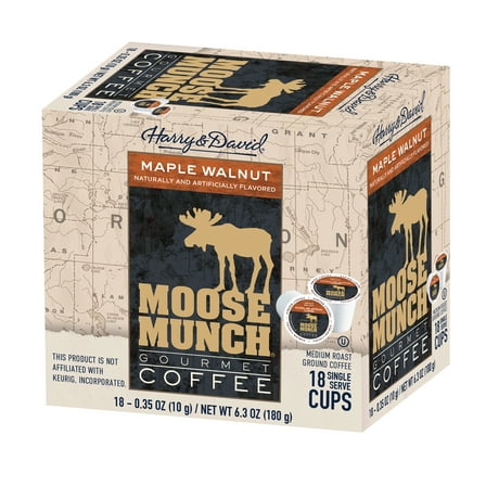 Moose Munch Single Serve Coffee by Harry & David, Maple Walnut, 18 count box