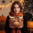 thumbnail image 6 of DIY Highland Cow Fabric Pumpkin Sewing Kit, Hand-Stitched Plush Halloween Decor with Horns, Rustic Autumn Table Centerpiece, 7.9x5.9x1.2 Inch, 1 Count, 6 of 7