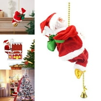 Lwlmwt Christmas Ornament,Cute Musical Climbing Santa Claus,Battery Operated Toy with Light Music and Sound Animated,Xmas Party Supplies Home Decor Gift