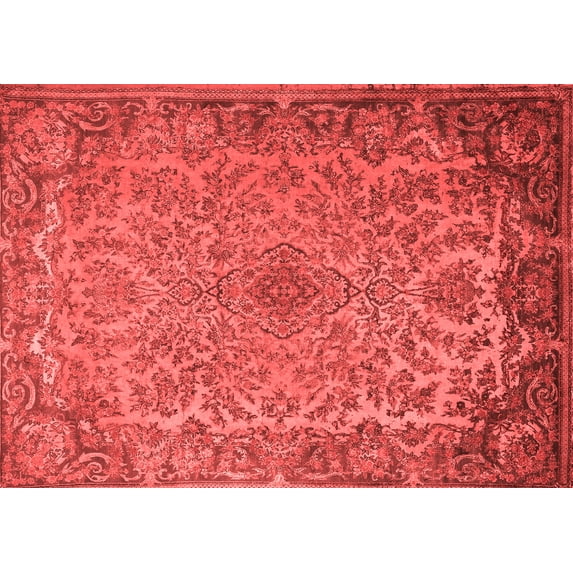 Ahgly Company Indoor Rectangle Medallion Red Traditional Area Rugs, 5' x 8'