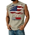thumbnail image 2 of Hogleaql 4th Of July American Flag Patriotic Tank Top Shirts Mens Usa Muscle 250 Anniversary USA Sleeveless Shirt Crew Neck Patriotic Workout Trendy Vest Khaki L, 2 of 4