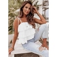 thumbnail image 5 of FreshPretty Spaghetti Strap Ruffle Babydoll Peplum Tank Tops for Women Summer Cute Flowy Beach Vacation Cruise Outfits, 5 of 6