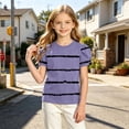 thumbnail image 6 of WRKEKC Girls Short Sleeve Tops Puff Sleeve Floral Print Round Neck Summer Casual Blouse for 4-15 Years, 6 of 8